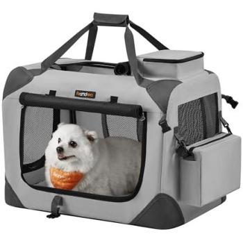 Griff-Hundebox M, gefertigt aus Oxford‑Gewebe, Farbton Rauchgrau
