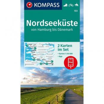 KOMPASS Wanderkarten-Set 723 Nordseeküste von Hamburg bis Dänemark (2 Karten) 1:50.000