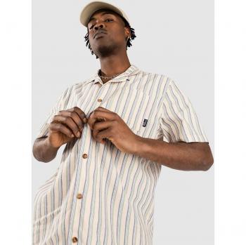 Camisa Azul Tomate de Lino a Rayas
