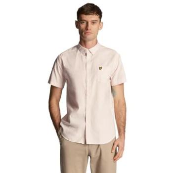 Korte Mouwen Oxford Shirt in Roze (Lyle & Scott) voor heren
