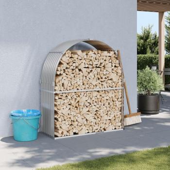 VidaXL Log Holder 120x45x140 cm Galvanised Steel Light Grey