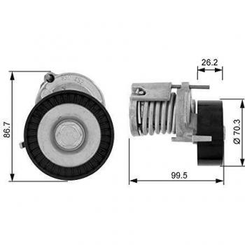 GATES Tensioner Pulley, timing belt; Deflection/Guide Pulley, timing belt T38214