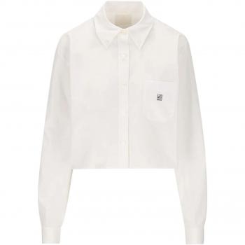 Givenchy Women's Logo Cotton Top in White | Size S