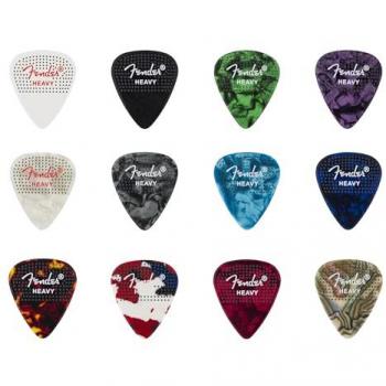 Fender Celluloid Plektrum 351, gepunktet, schwer, 12er Set