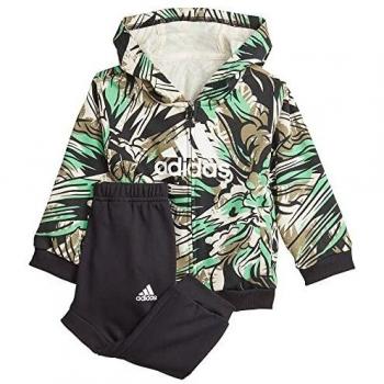 Giacca Adidas I Jog per neonato 0-24 con top verde e pantalone nero