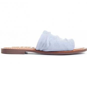 Sandalia De Piel Para Mujer, Color Cuero. Purapiel Lolla 80612 MORADO