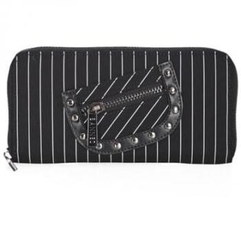 Cartera de Mujer Gótica Banned – Rayas Pinstripe Negras