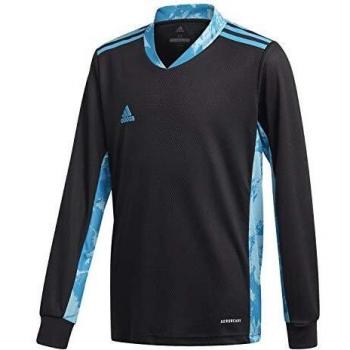Adidas Kid's 2024 Adi Pro 20 Goalkeeper Long Sleeve – Black/Bold Aqua, 140