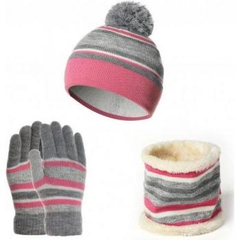 Kids Woolen Yarn Beanie Set with Neck Scarf and Gloves
