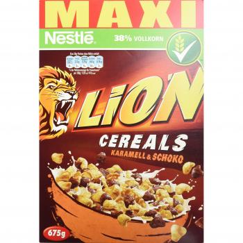NestlÃ© Lion Cereals Karamell und Schoko, 4er Pack (4 x 675 g)