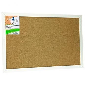 Lavagna di sughero decorata, cornice bianca, dimensioni 90x60 cm