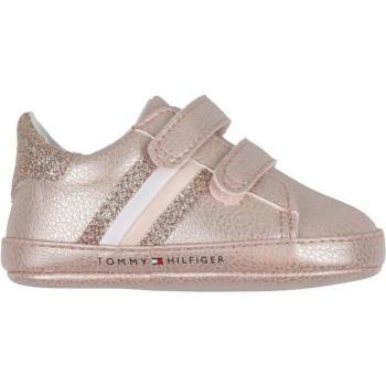 Velcro Rose Gold Trainers for Baby Girls by Tommy Hilfiger