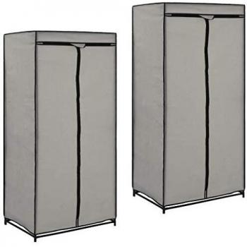 VidaXL Double Wardrobe, 2 pcs, Grey, 75x50x160 cm