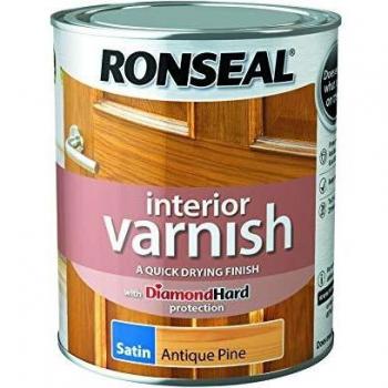 Ronseal Interior Satin Quick Dry Varnish Antique Pine 750ml