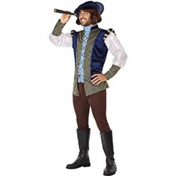 Costume da conquistatore blu per uomo