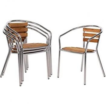 Sillón de jardín Bolero U421, aluminio y ceniza, 570 mm W x 560 mm D x 760 mm H