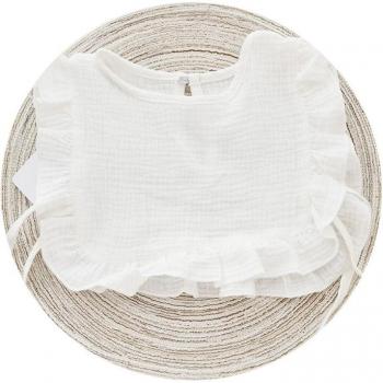 Absorbent Cotton Baby Bib with Ruffle for Toddlers, Soft Drool Bib for Boys & Girls