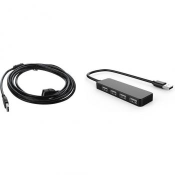 USB 2.0 Ultra Slim Hub with Male to Female Extension