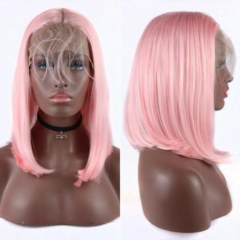 Bombshell Liso Negro Malla Frontal Peluca