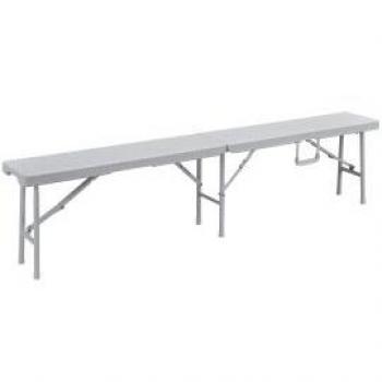 Panca Camping Polyrattan Bianca 180x25x43 cm