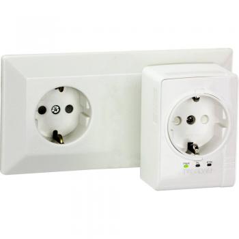 Trendnet TPL‑407E Powerline 500 AV Nano‑Adapter mit eingebauter Steckdose, Farbe Weiß