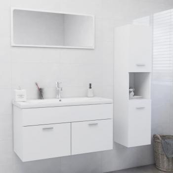 Juego Muebles Baño Madera Blanca D&N