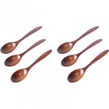 Set of 6 Wooden Soup Spoons