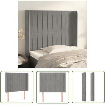 Stilvolles Kopfteil Samt Grau 103x16x118/128 cm