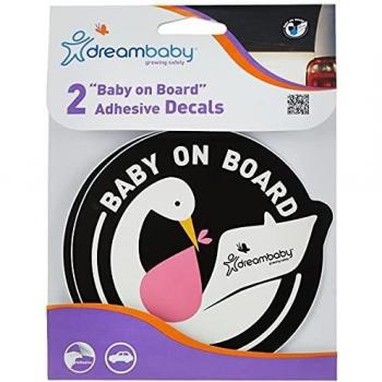 Dreambaby Baby On Board Decal (Pink, Pack of 2)