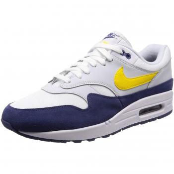 NIKE Herren Sportschuhe Air Max 1, Weiß (Weiß/Tour Gelb/Blau Rückruf 105), 40.5 EU