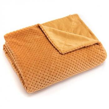 Damier 130x170 Curry – Plaid Amadeus – Jaune – Polyester