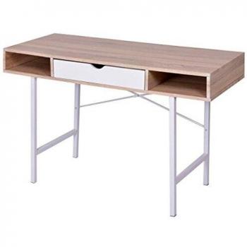 Arden Grace Oak Effect Cross Back Desk with Drawer