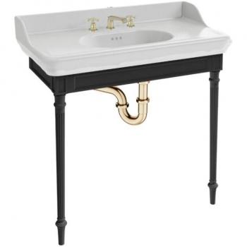 Consola de lavabo Cléo 1889 con grifería de cruceta dorada