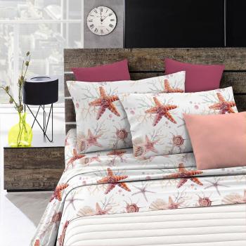 Completo Letto Italian Bed Linen Fantasy, Microfibra, Starfish, Matrimoniale