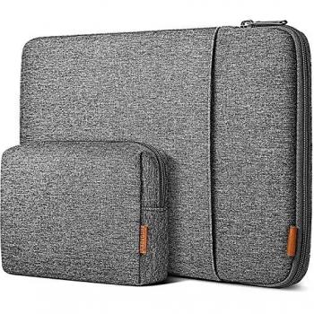 15,6 Zoll Inateck Laptop Hülle – Grau, 360‑Grad‑Schutz + Zubehörfach