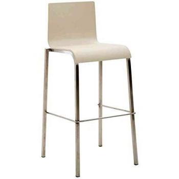 Edelstahl-Barstuhl KADO CLP – 75 cm Sitzhöhe, Creme Sitz