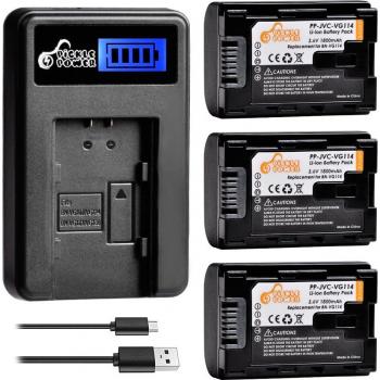 BN-VG114 Camera Battery Pack with LCD USB Charger for JVC