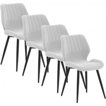 Quatuor de chaises en chenille osseuse