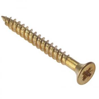 Electro Brass Pozi Compatible Countersunk Screws