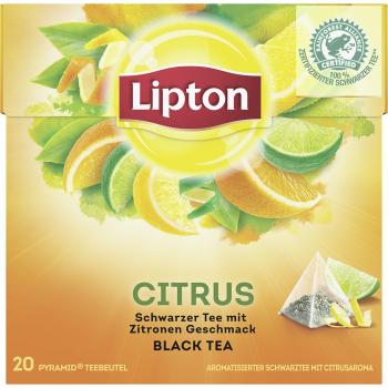 Lipton Black Lemon Tea – Pyramidenbeutel, 20 Stück