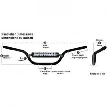 RENTHAL Guidon Twinwall 998 Reed/Windham taille