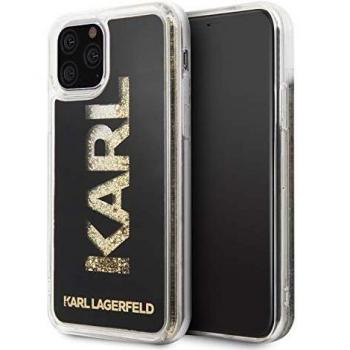 Luxus-Accessoire: Karl Lagerfeld Schutzhülle (iPhone 11 Pro) – Gold & Glitzernote