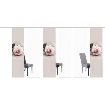 HOME WOHNIDEEN Schiebegardine ROSIES, 6 Stück, HxB: 245x60 cm, inkl. Montageset