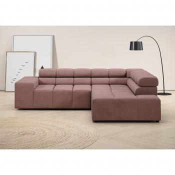Ecksofa Ancona INOSIGN – Motorische Sitztiefenverstellung möglich, 249 × 215 × 70 cm, rosa Altfarbe