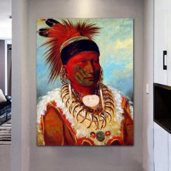 Peinture Diamant 5D Autocollante – Portrait Indien, 20×30 cm
