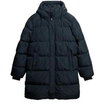 Chaqueta deportiva acolchada Superdry Sports Puffer Mid con capucha para hombre en azul marino