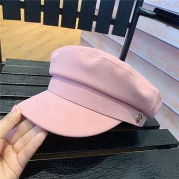 Visera Urbana Coreana Newsboy Beige Rosa