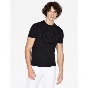 Maglietta Armani Exchange 8NZTCD-Z8H4Z-1200, T-shirt in cotone, colore nero, taglia S