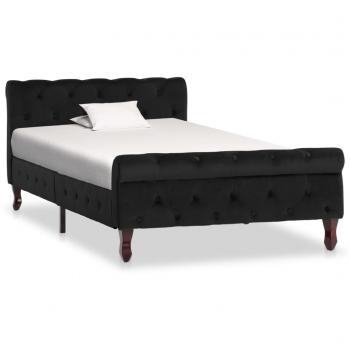 Estructura de cama grande de terciopelo negro de vidaXL 100x200 cm