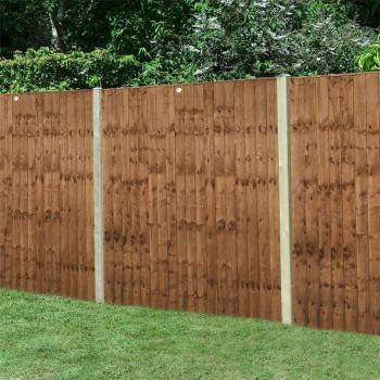 Forest 6' x 5' Brown Pressure Treated Vertical Closeboard Fence Panel